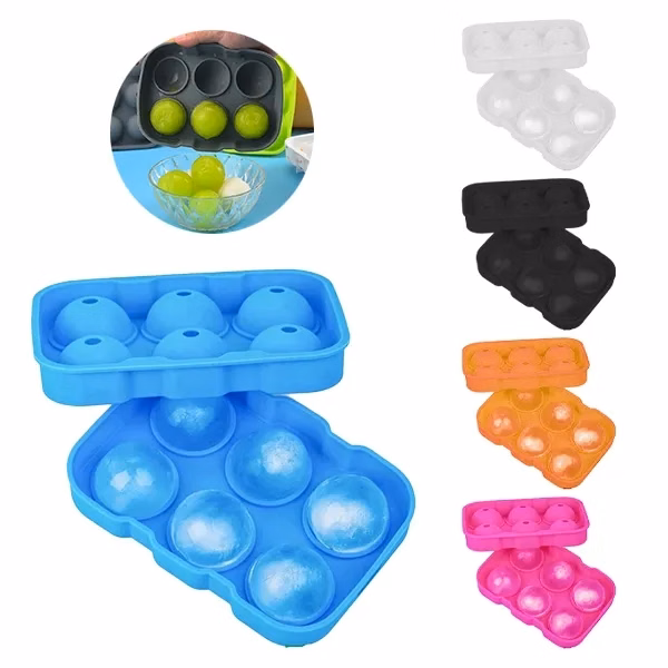 Silicone Round Ice Tray Mould with 6-Cavity