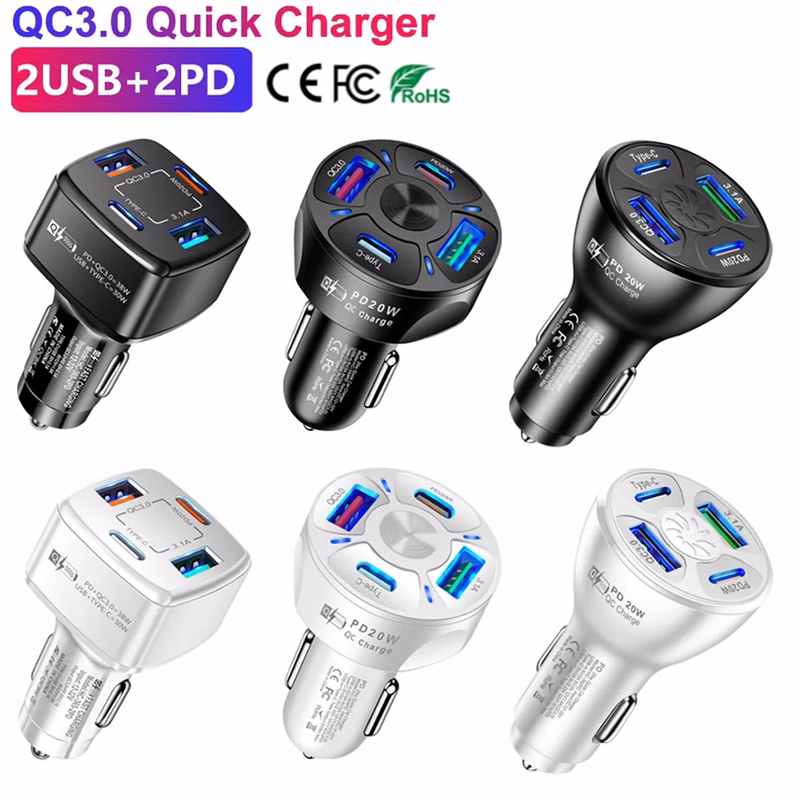 4-Port USB C Car Charger