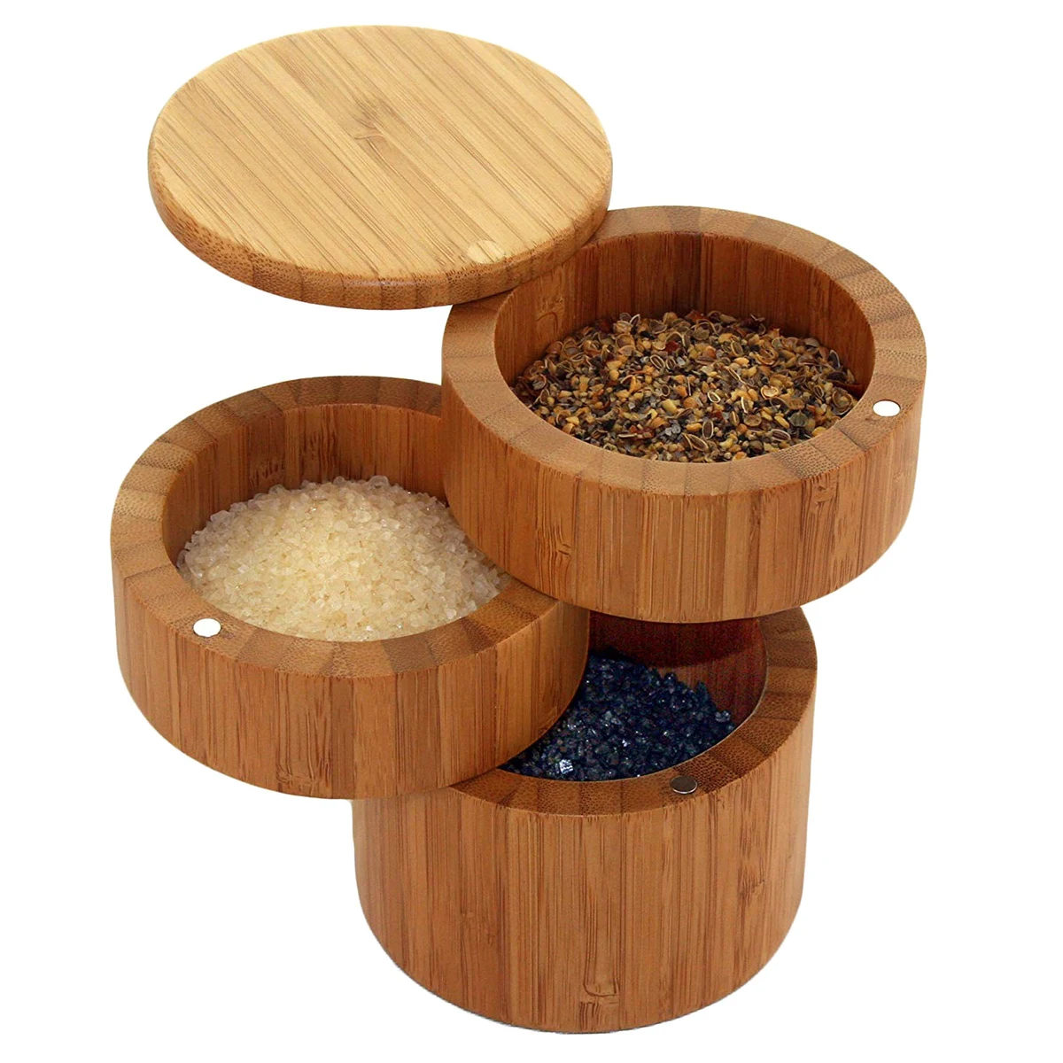 Bamboo Triple Salt Box 1