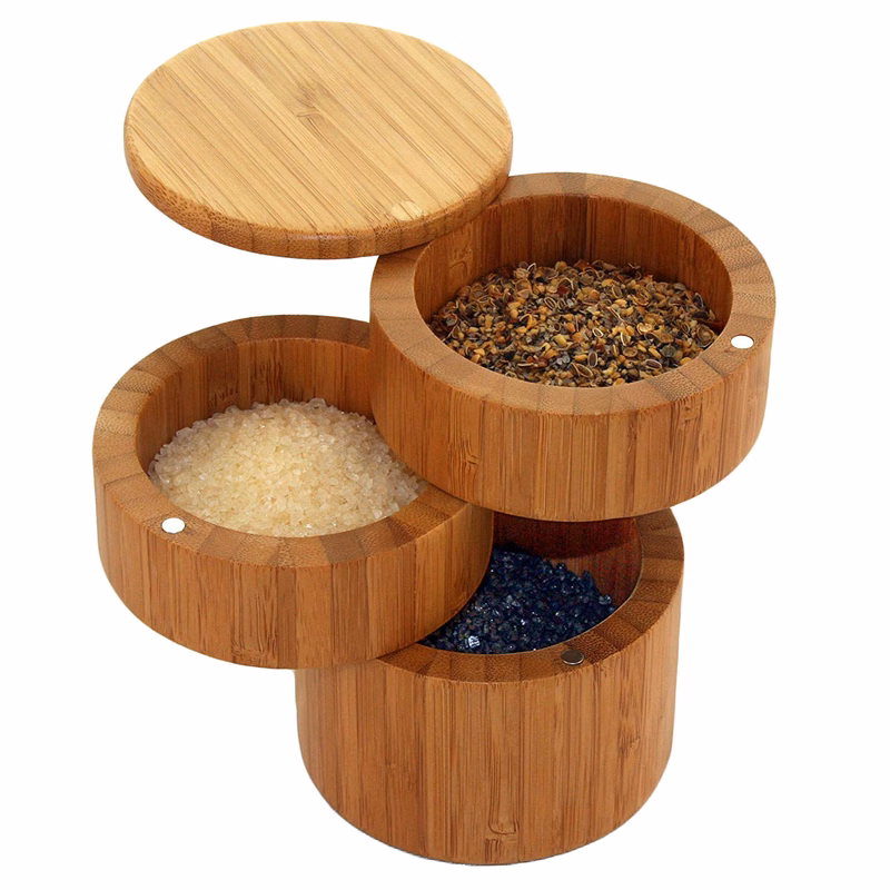 Bamboo Triple Salt Box