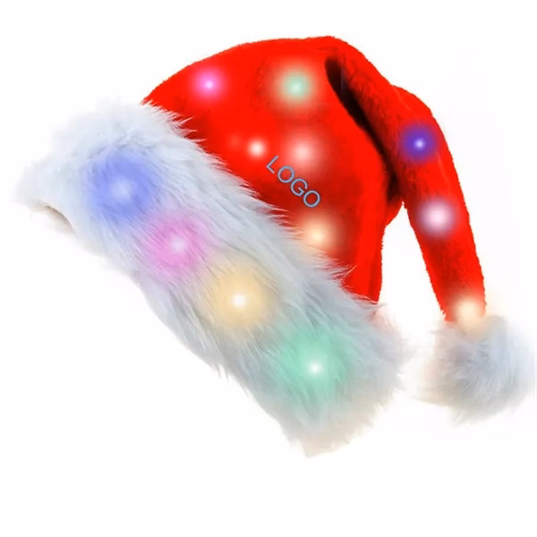 Plush Light Up Santa Hat, Funny Christmas Hat