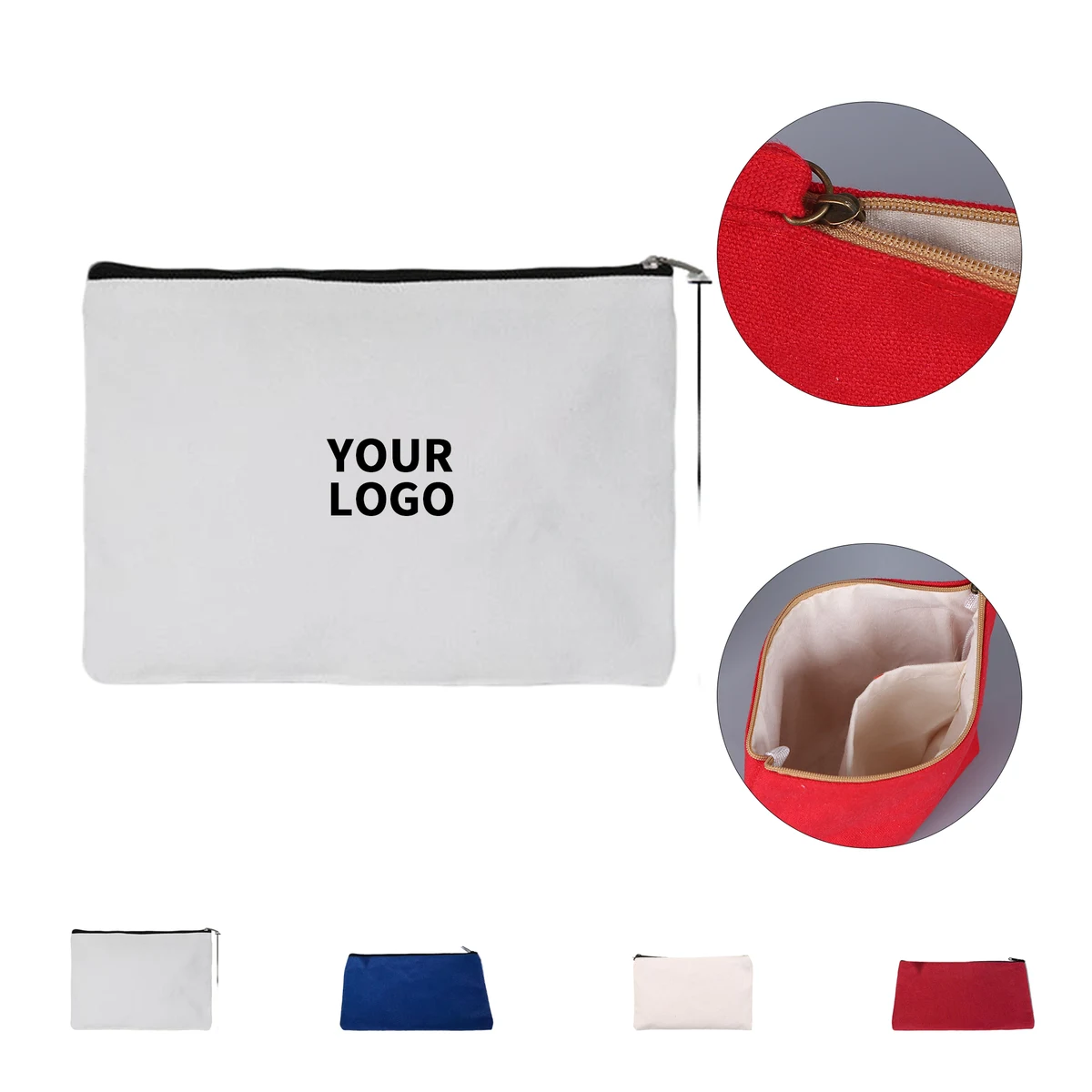 Canvas Cosmetic Zipper Bag 8.3" 1