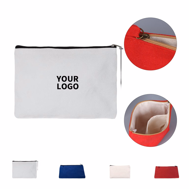 Canvas Cosmetic Zipper Bag 8.3"