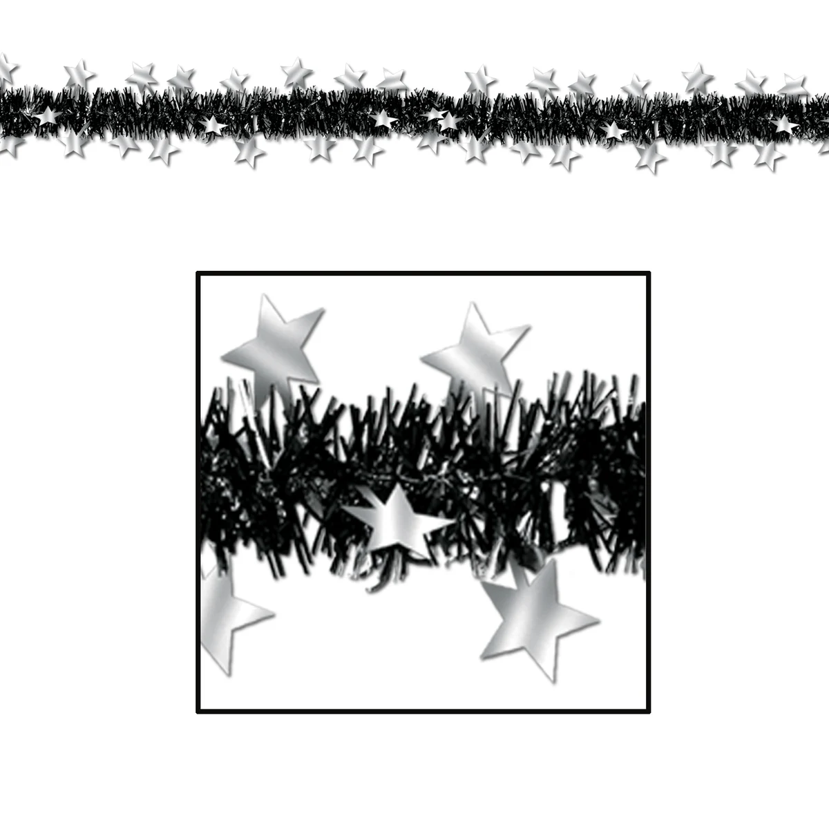 Flame Resistant Metallic Star Garland 1