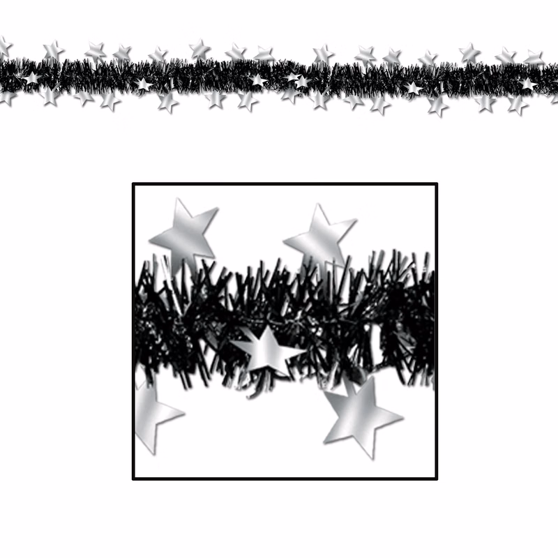 Flame Resistant Metallic Star Garland