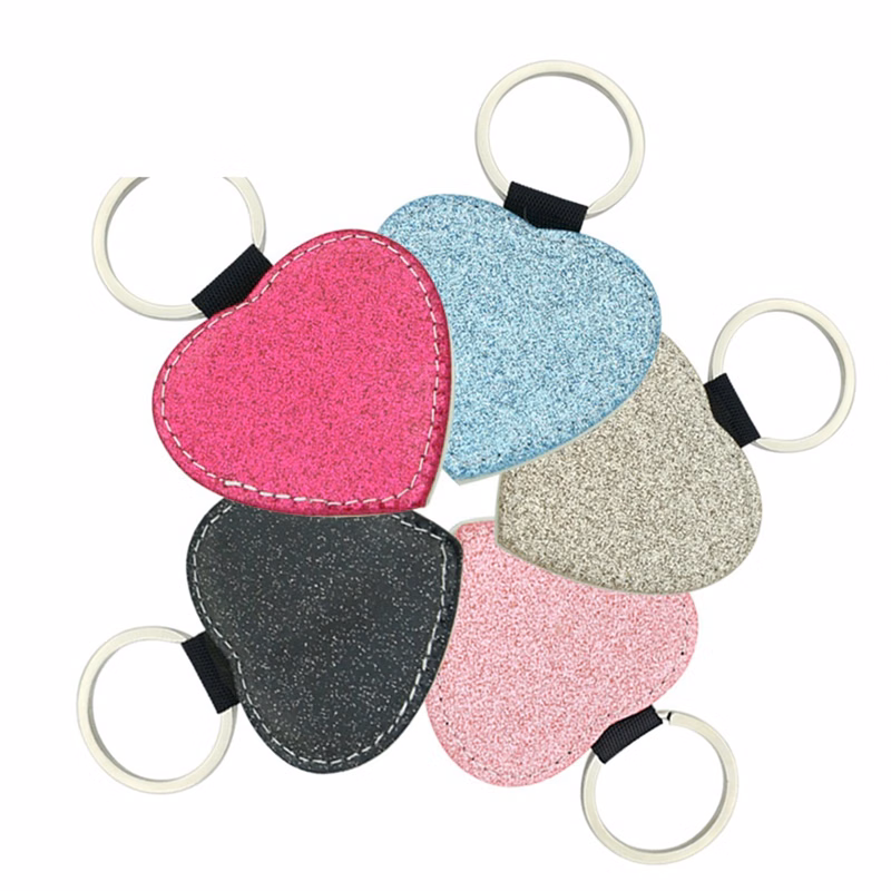 Bling Heart Shaped PU Key Chain