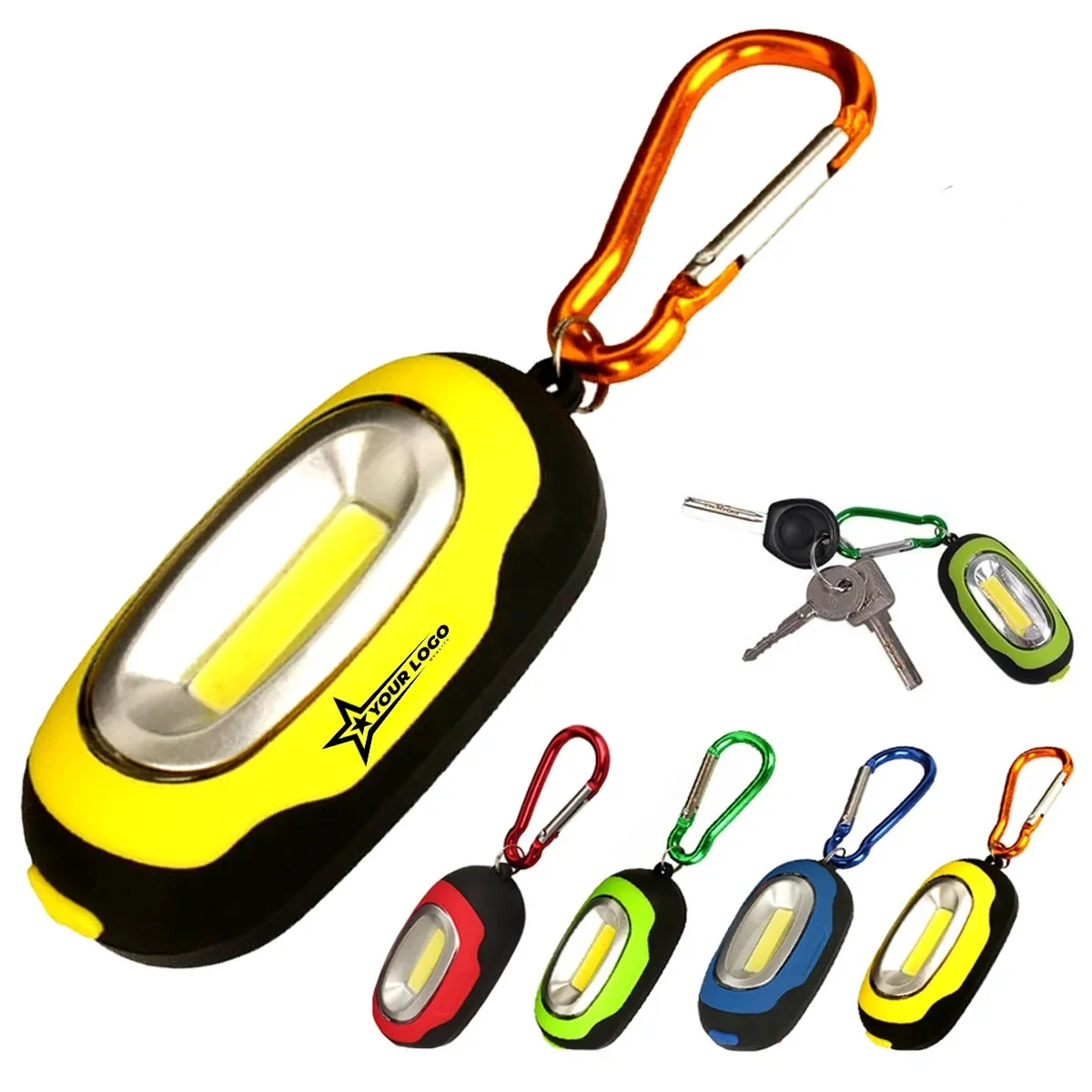 Portable Mini COB Keychain Light Flashlight with Carabiner 1