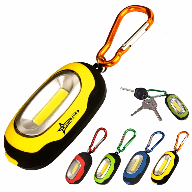 Portable Mini COB Keychain Light Flashlight with Carabiner