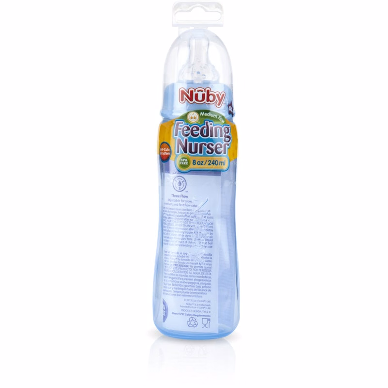 Nuby Baby Bottles - Clear 8 oz