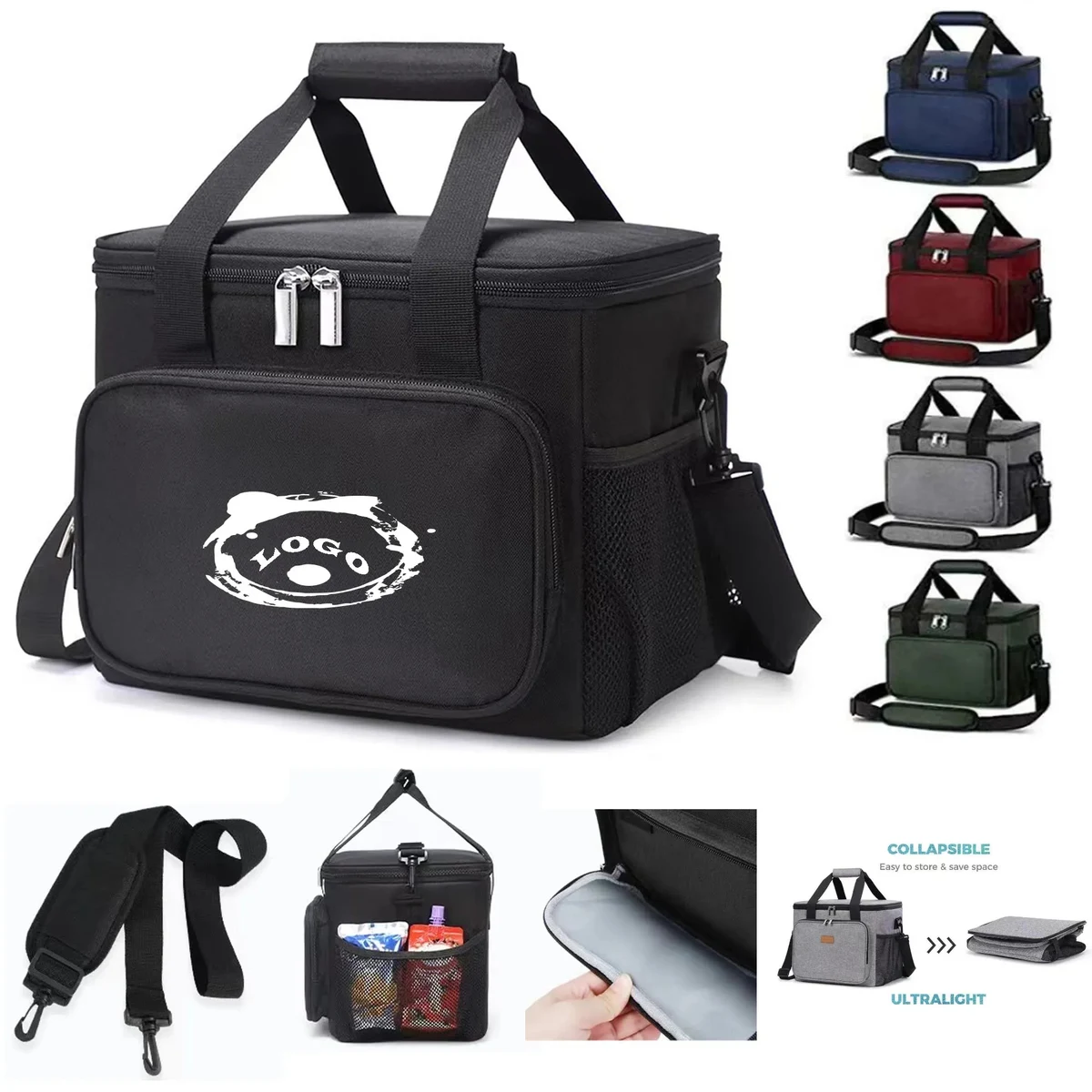 Insulated Picnic Basket Cooler Bag Can Be Worn Cross-Body 1