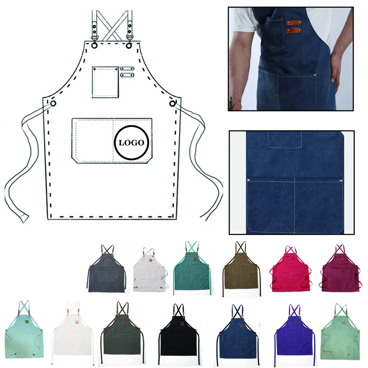 Full Color Breathable Canvas Apron MOQ 50 1