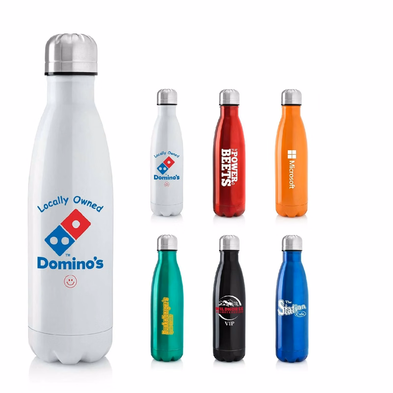Cola-Style Stainless Steel Sports Water Bottle 17oz