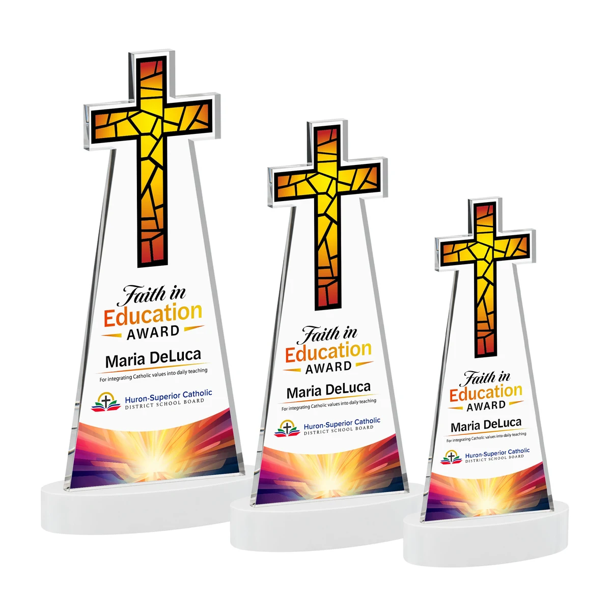 Cross VividPrint™ Award on Alberton Base - White 1