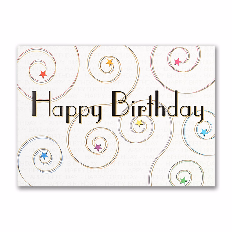 Birthday Stars & Swirls Birthday Card