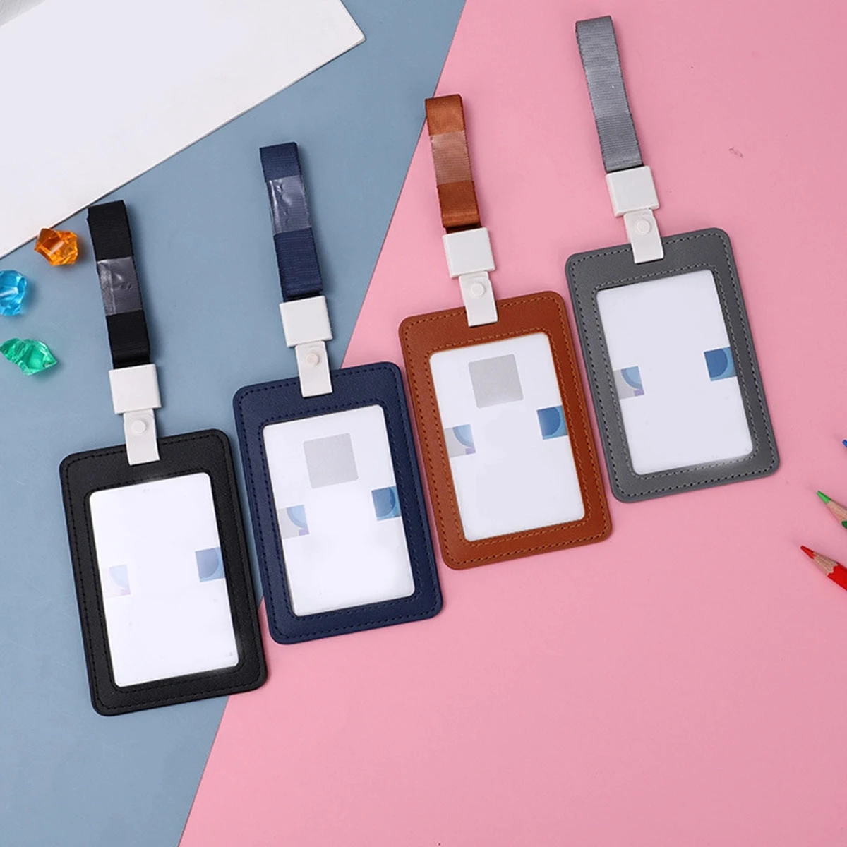 Leather Id Badge Holder 1