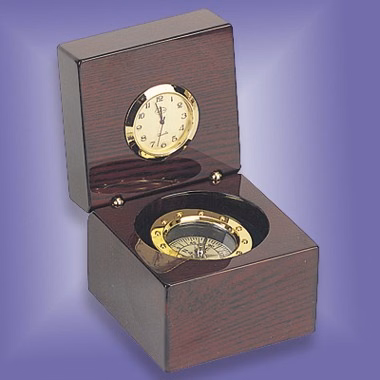 Captain's Box Clock and Compass