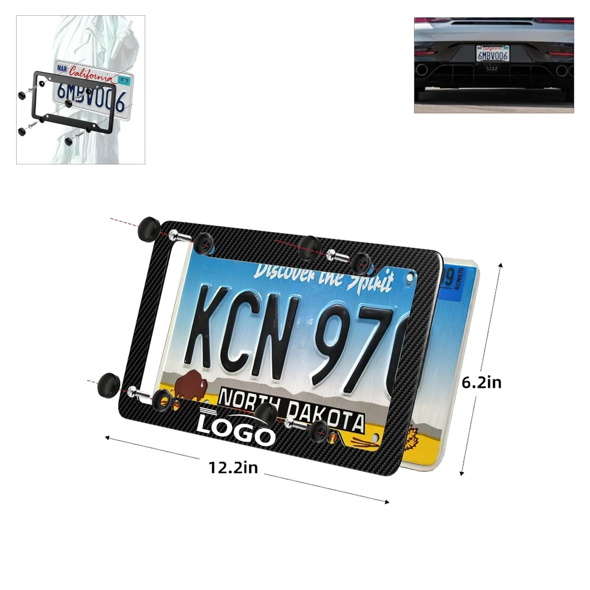 Low Moq Custom License Plate Holder With Accessories 1