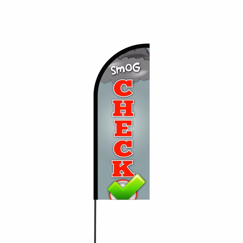Smog Check Flag Kit 17' Feet Feather Flag Sign Outdoor Banner