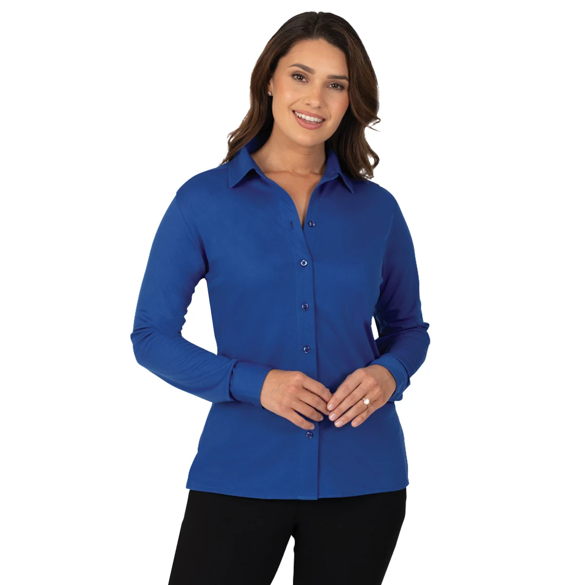Ladies' Knit Stretch Woven Shirt 1