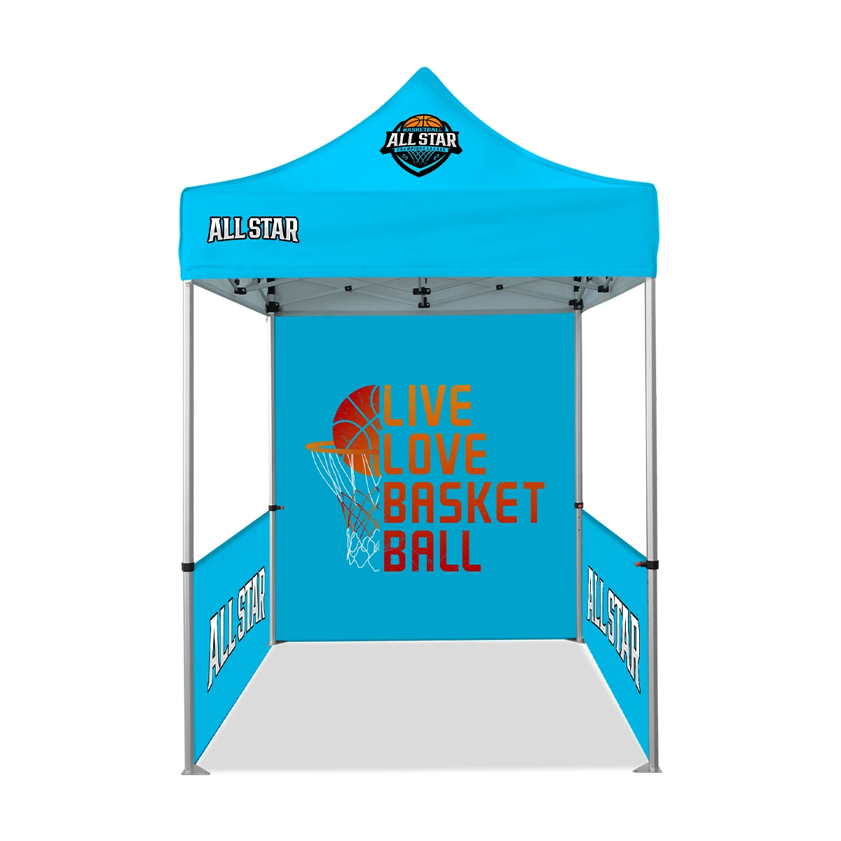 5'x5' Standard Hex Aluminum Frame Tent w/Rear Wall & Side Walls 1