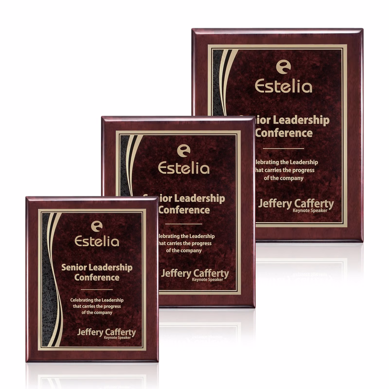Oakleigh/Finch Plaque - Rosewood/Red