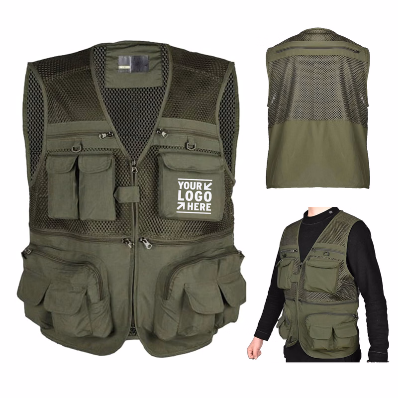 Breathable Outdoor Traveling Hiking Multi Pocket Fly Fishing Vest 