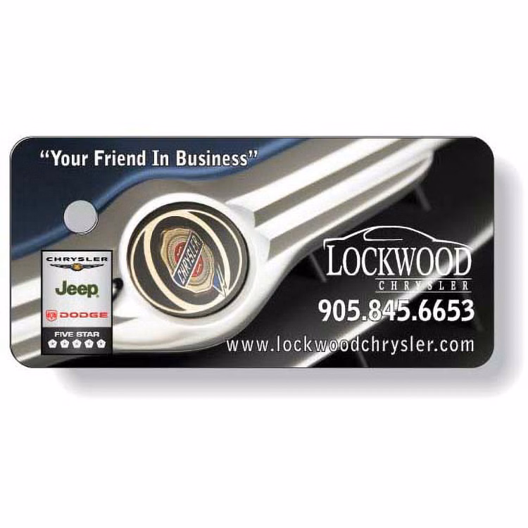 Plastic Key Tag .030 Compressed Laminated PVC (1.25"x2.625"), Full Colour