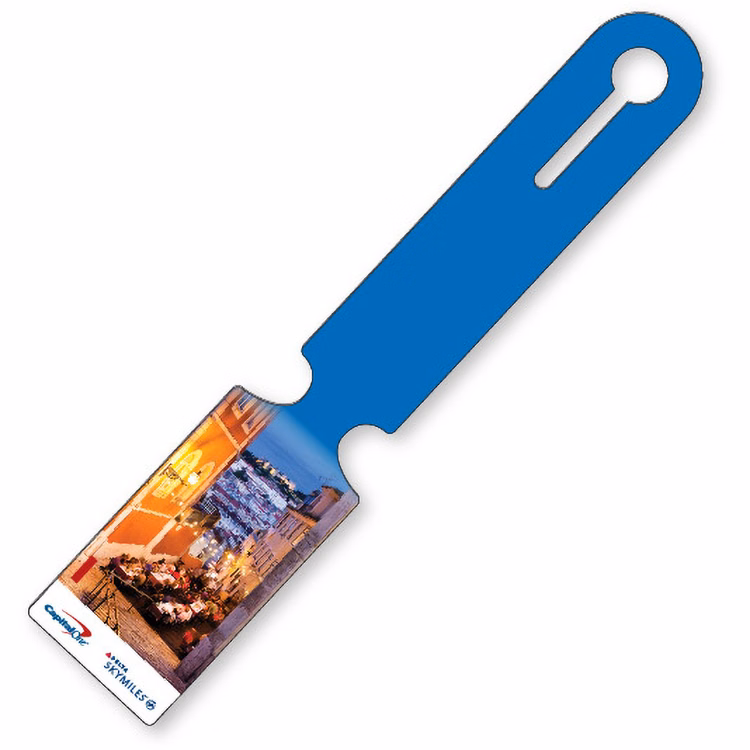Econo Luggage Tag .010 White Plastic (1.63" x 8.44") Full Colour & Varnish