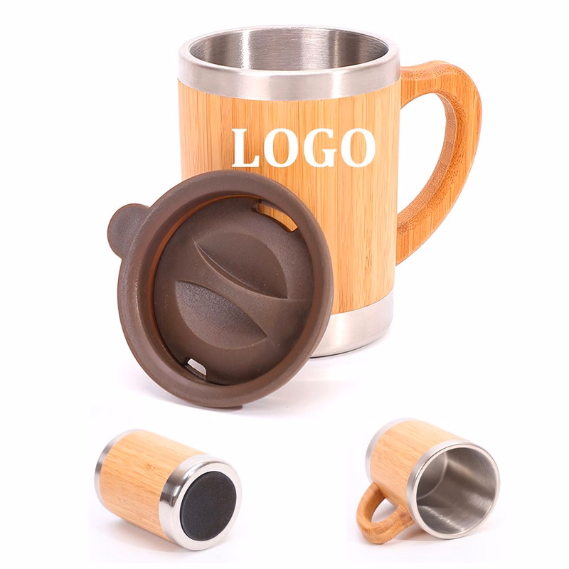 Stainless Steel Bamboo Coffee Mug