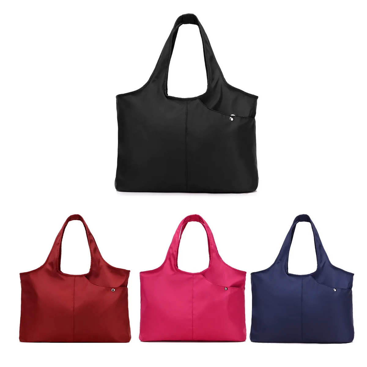 Nylon Waterproof Large Tote Shoulder Handbag, custom tote bag with logo imprint 1