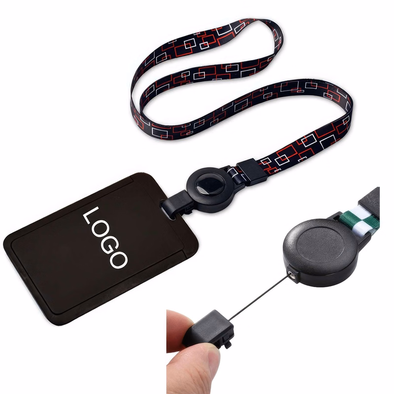 Sliding ID Badge Holder with Retractable Lanyard