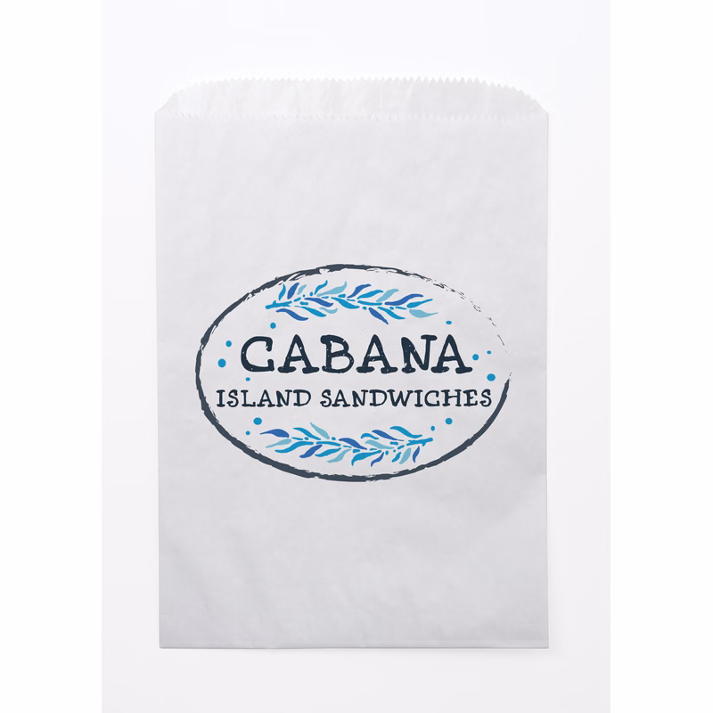 Full Color White Food Safe Paper Bags (6.75" x 9.25")
