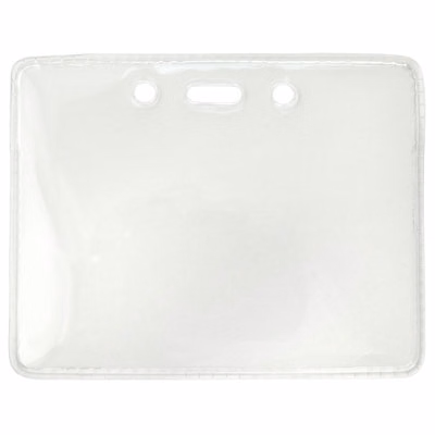 3.80" W x 3.00" H - Horizontal Anti-Static Clear Vinyl Badge Holder (Blank)