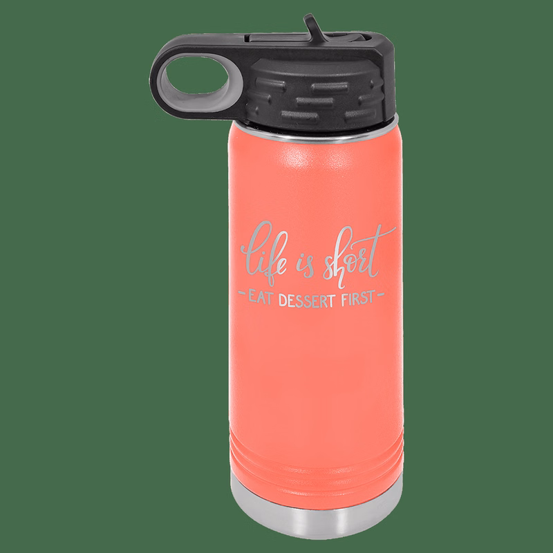 20 oz. Coral Laser Engraved Polar Camel Water Bottles