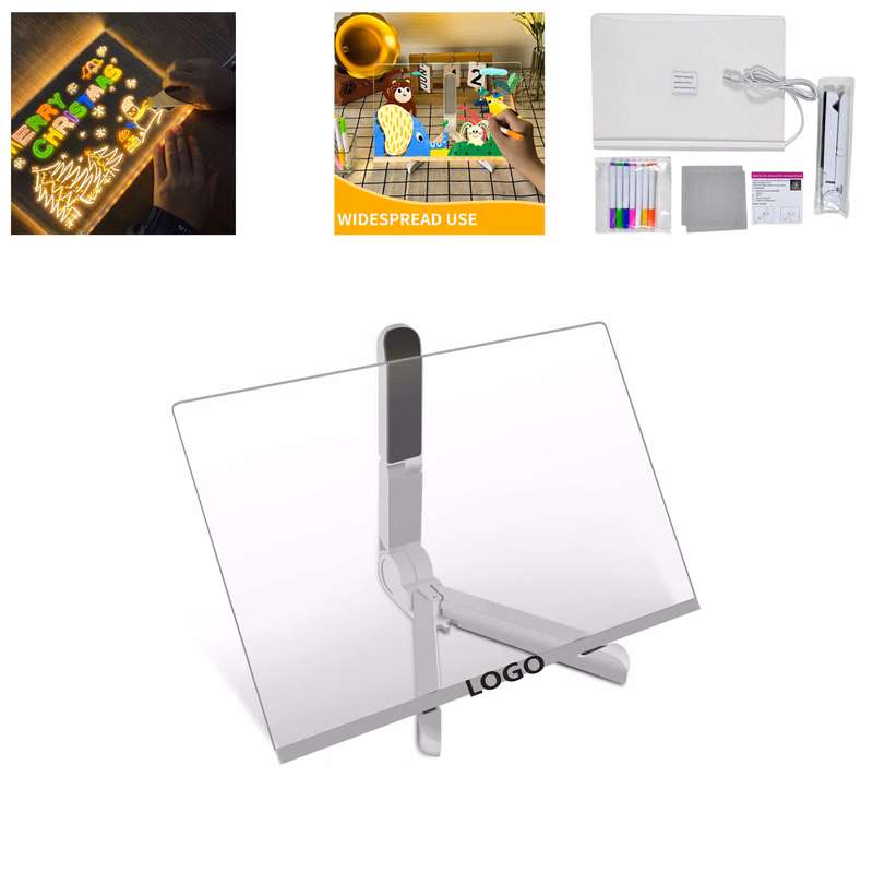 Desk LED Letter Message Acrylic Board With 7 Colors Pens
