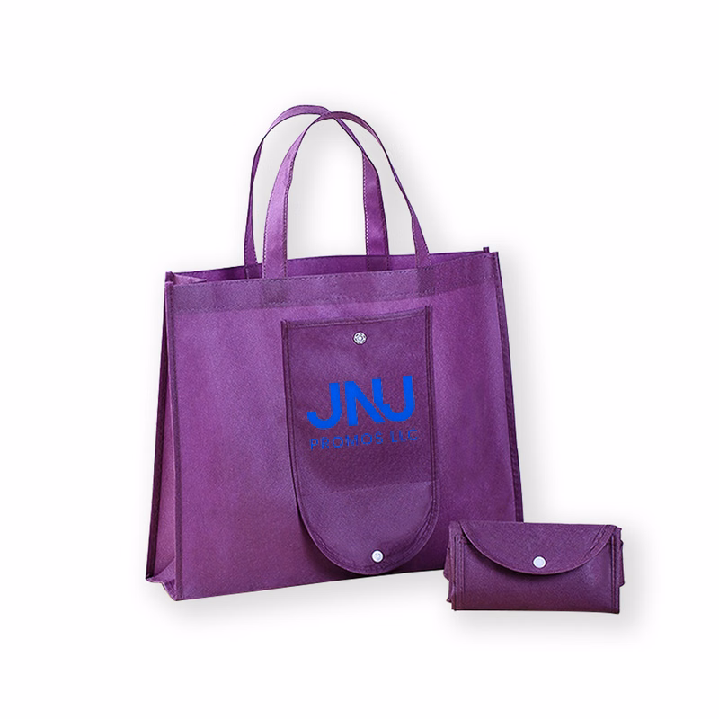 Foldable Snap Button 80gsm Non Woven Tote Bag