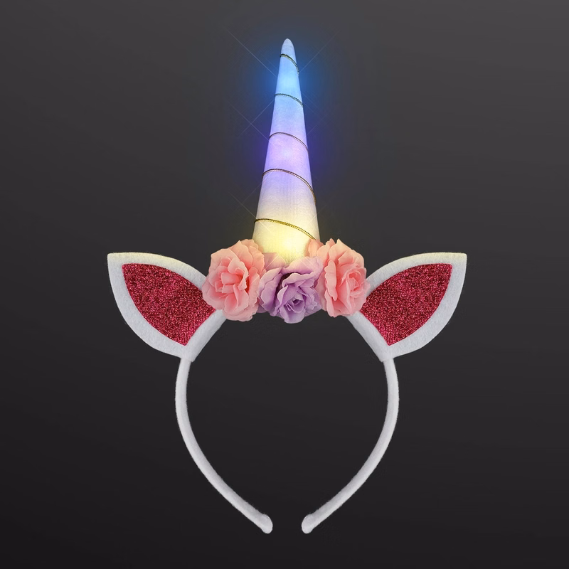 Color Change LED Unicorn Horn Headband