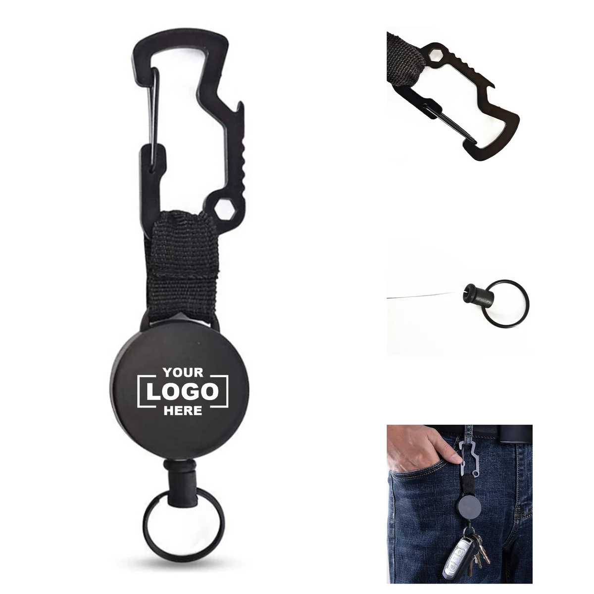 Heavy-Duty Carabiner Badge Holder with Keyring 1