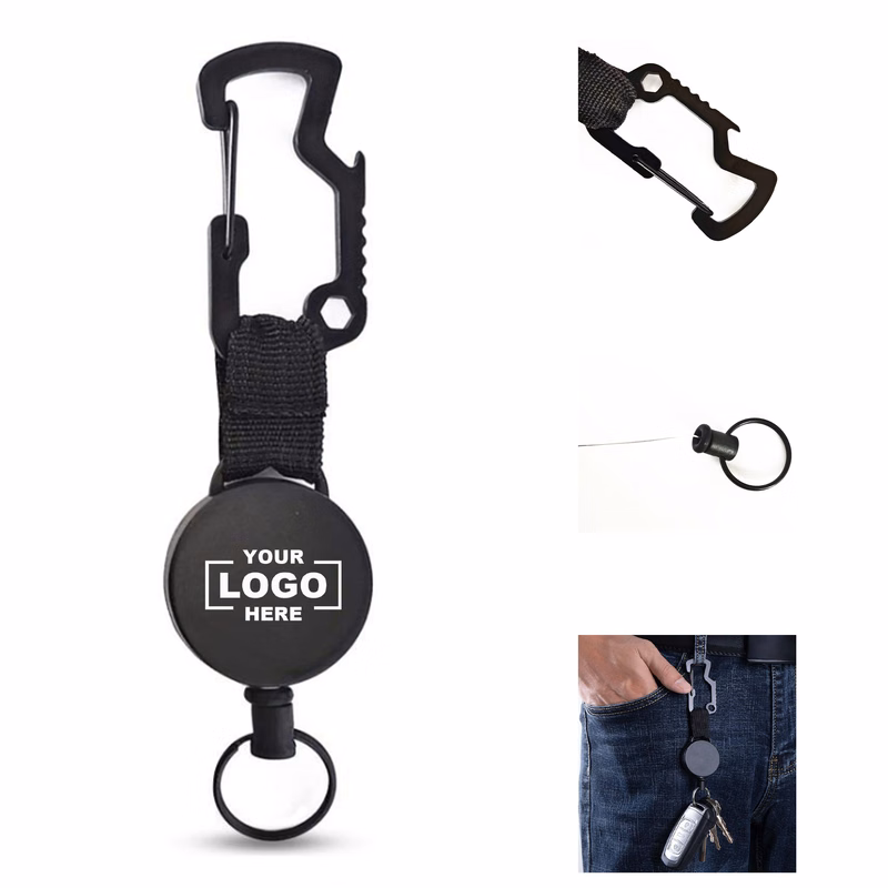 Heavy-Duty Carabiner Badge Holder with Keyring