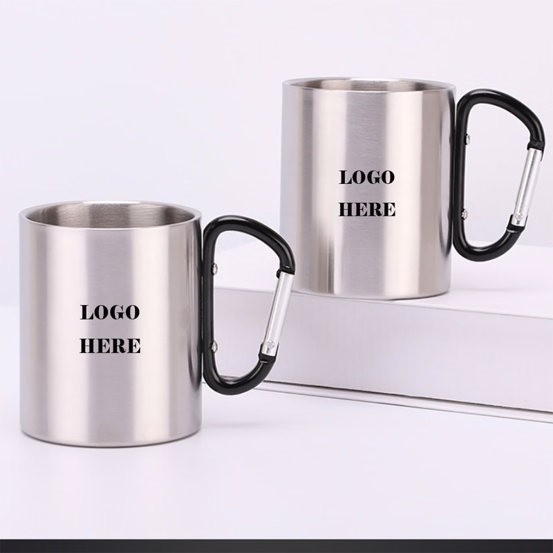 300ML/10Oz Carabiner Portable Staineless Steel Cups Outddoor