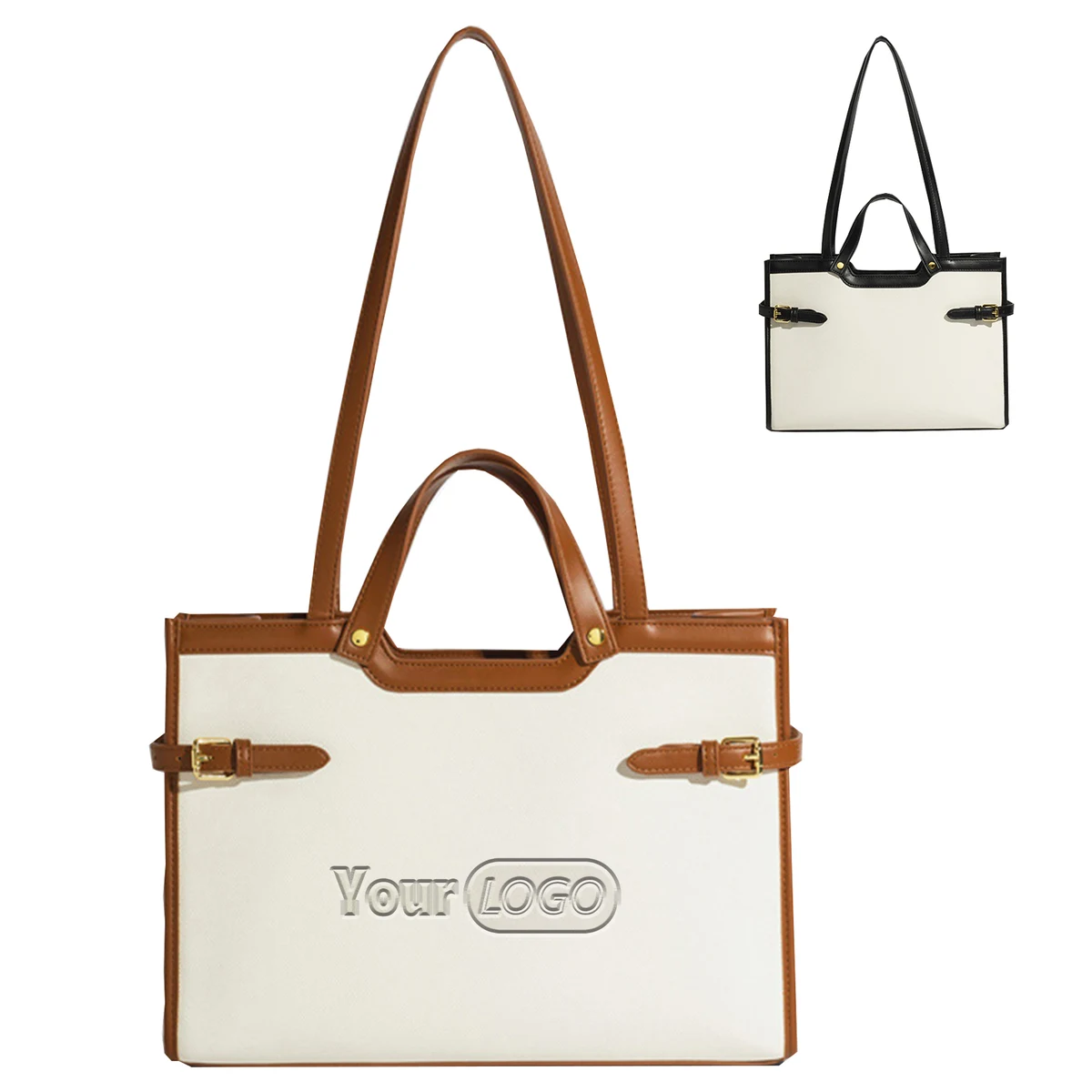 PU Business Work tote Bag for Women, custom tote bag with logo imprint 1