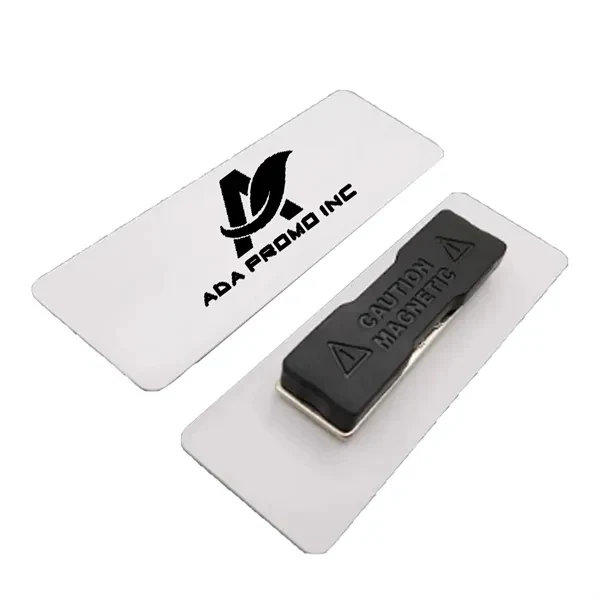 Metal Name Badge Rectangle Magnetic Back 1