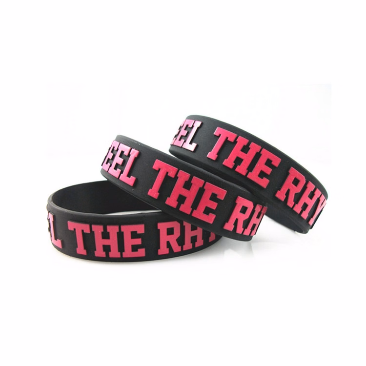 Embossed and Colorfilled Silicone Bracelet