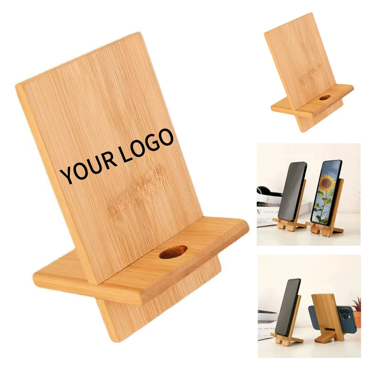 3.1 Inch by 5.5 Inch Bamboo Phone Holder Lightweight 1