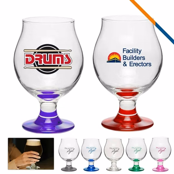 Custom 13 oz Tulip Shape Beer Glasses — Professional Event Branding