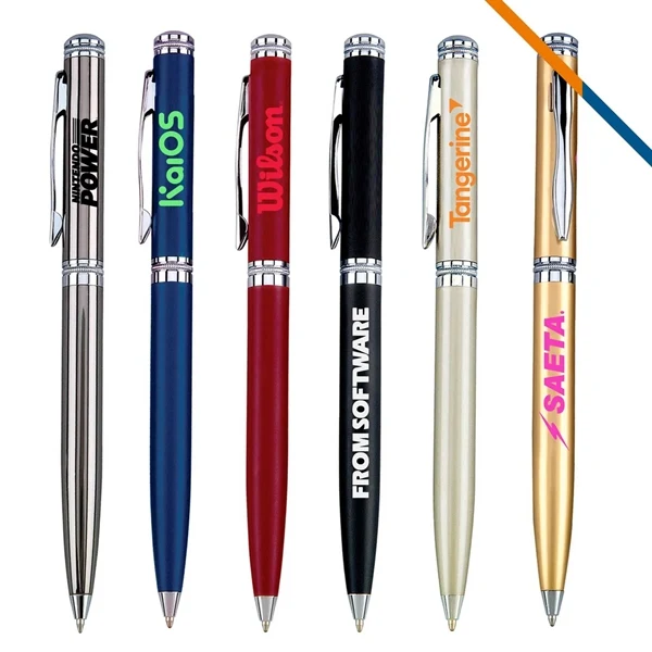 Custom 5.5 in Solid Brass Twist Ballpoint with Chrome Trim — Quality Executive Pen 1