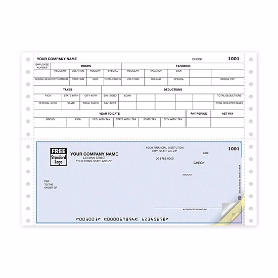 Continuous Bottom Payroll Check