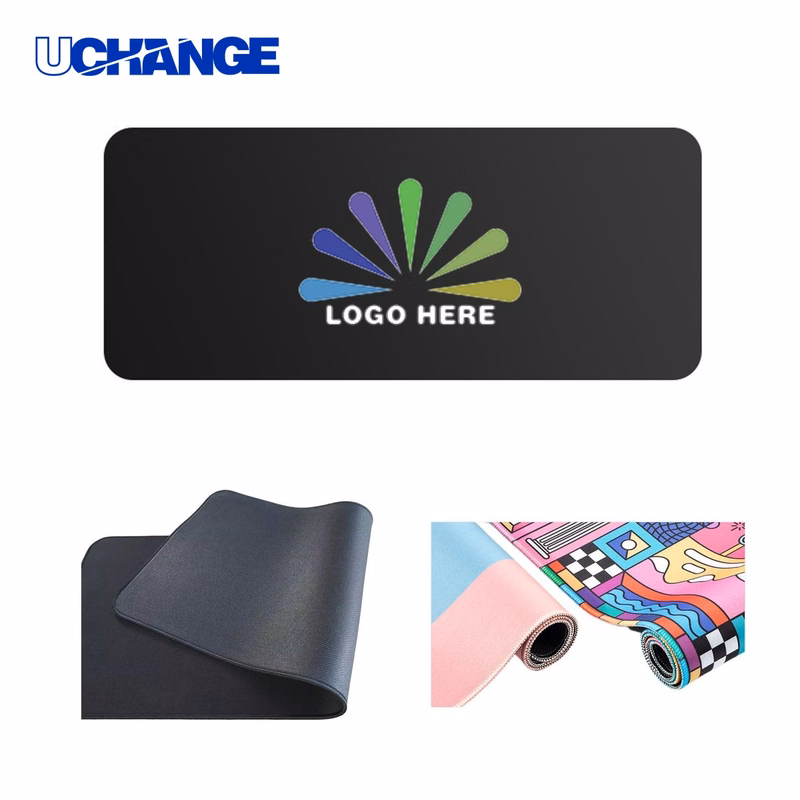 Soft Rubber Mouse Pad with Stitched Edge