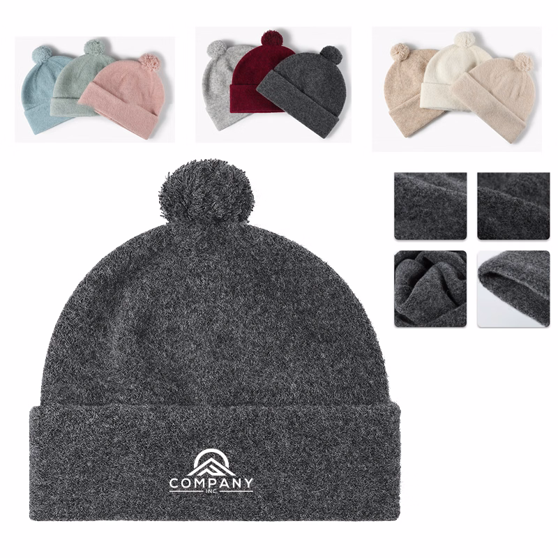 Pom Pom Beanie Wool Winter Hat