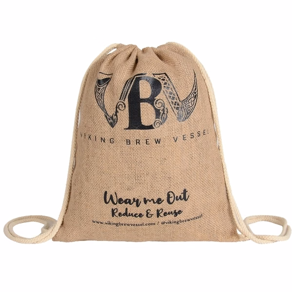 Natural Jute Drawstring Backpack